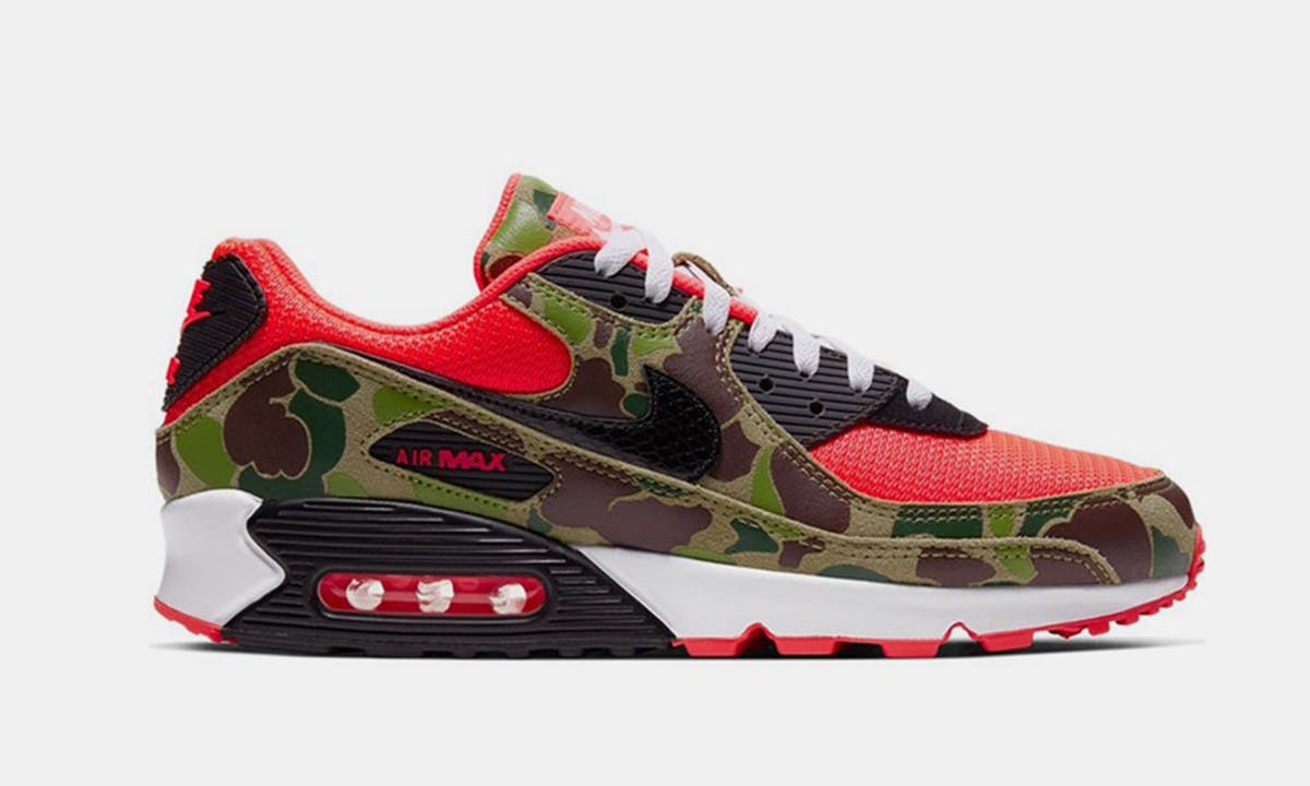 red and camo air max 90